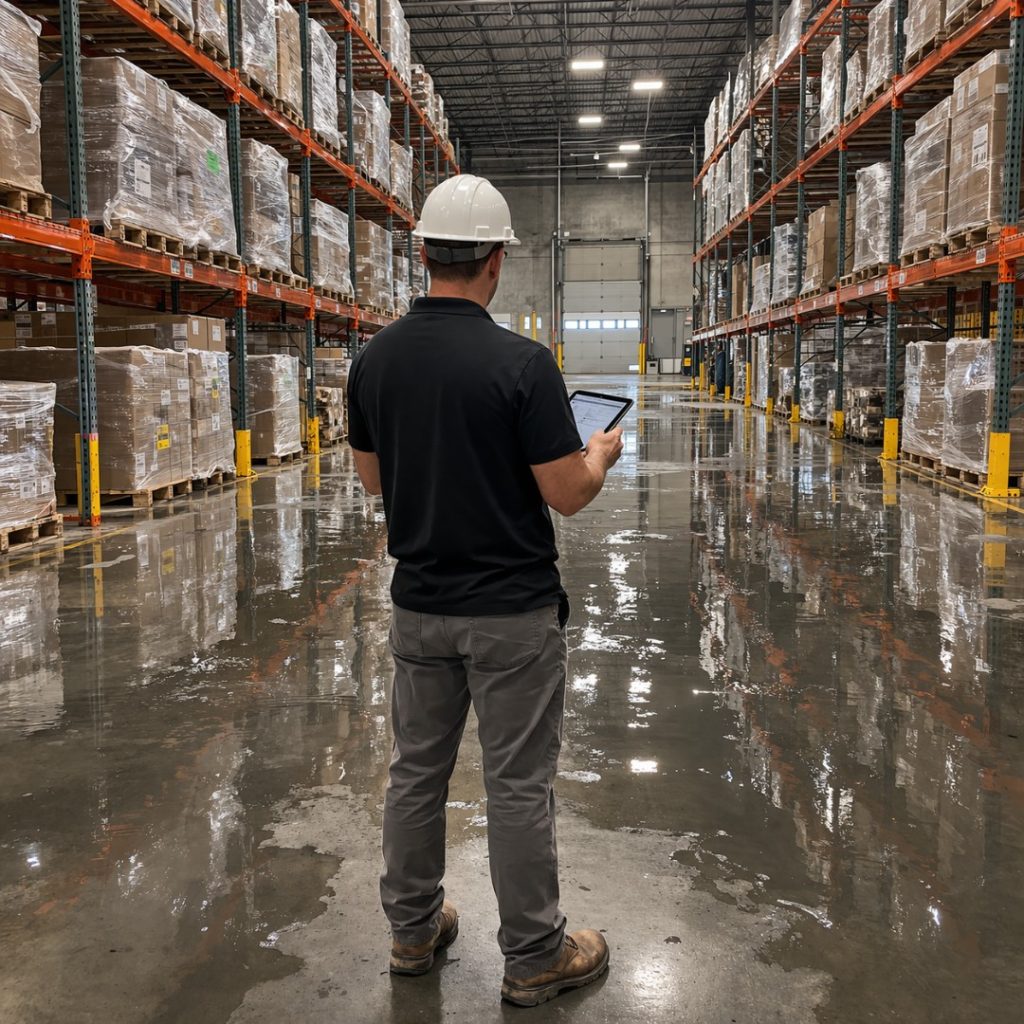 An assessment for after a pipe burst in a commercial building